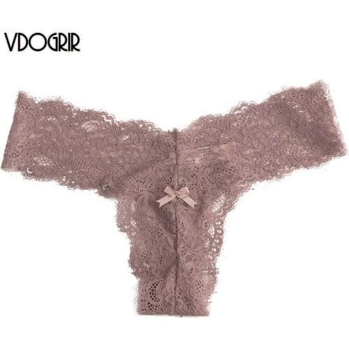 VDOGRIR Hot Sexy Womens Lace Panties Underwear Seamless String Hollow Out Thongs Low Waist G-String Comfort Lady Lingerie Tanga