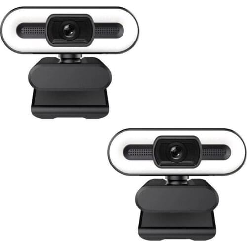 2K 1080P Auto Focus Webcam with Mic ＆ Fill Light USB Webcam Live Streaming Laptop PC Computer Video Record Web Camera