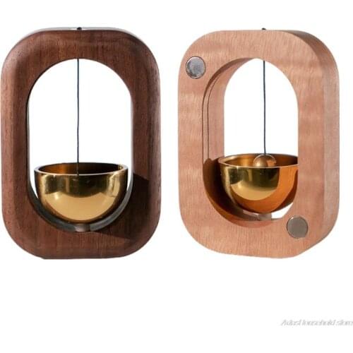 Suction Door Type Wind Chime Solid Wood Door Reminder Bell Magnetic Wooden Doorbell for Refrigerator a Quality Gift 21wholesales