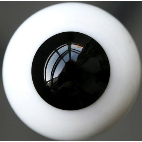 [wamami] Ew01# 12mm Black No Pupil For BJD Doll Dollfie Glass Eyes Outfit