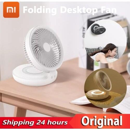 YOUPIN EDON Folding Desktop Fan 4 Gears Control USB Charging Portable Mute Student Fans Wireless Use with Night light for Indoor