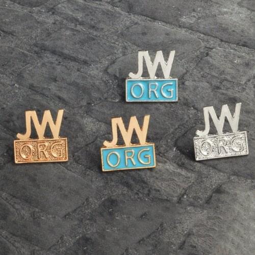 Gold Silver Blue Pins JW. ORG Jehovah Witness Missionary Faith Brooches Denim Clothes Lapel Badges Unisex Jewelry Ornaments