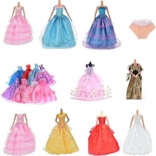 1PC Elegant Doll Dresses Lady Little Dress Evening Dress Clothes Underwear and shoes For Dolls Gift Doll Accessories Newst