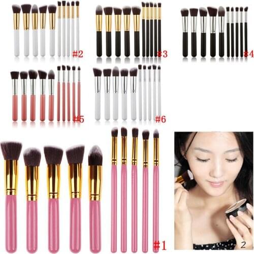 10Pcs Professional Women Cosmetic Brushes Set Powder Eyeshadow Foundation Face Blushes New Makeup Beauty Kits Tools