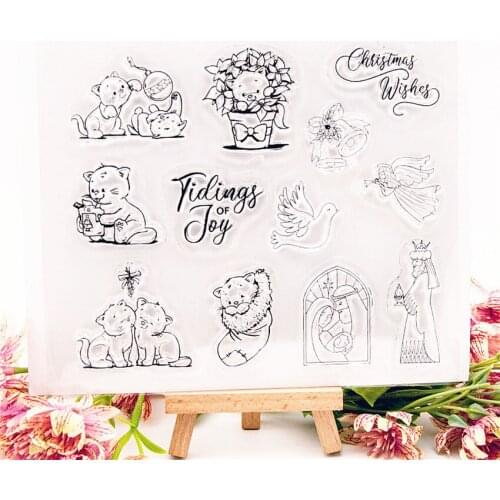 17x15cm Lovely cat Transparent Clear Stamps Silicone Seals Roller Stamp DIY scrapbooking photo album/Card Making