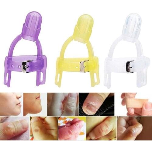 2 Colors New Arrival Nontoxic Latex-free Silicone Baby Thumb Kids Guard Band Sucking Sucking Appliance Stop Finger Wrist Ch G3D5