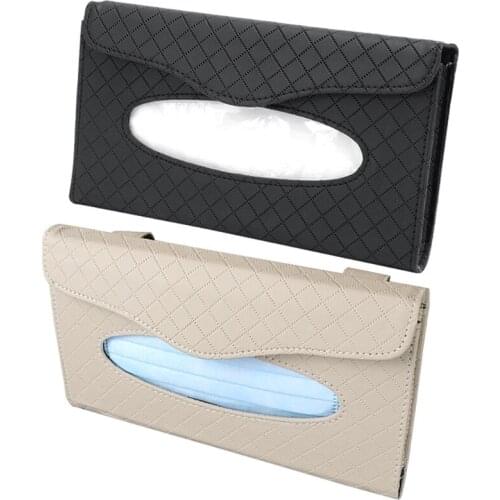 E9LF Car Visor Tissue Case Napkin Storage Box Dispenser Automotive Accessories