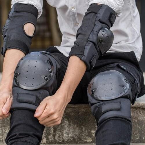 4PCS Anti-fall Motorcycle Knee Pads Elbow Pads Set PE Elbow Guards Light Knee Pads Knee Protector For Riding Proteccion Moto