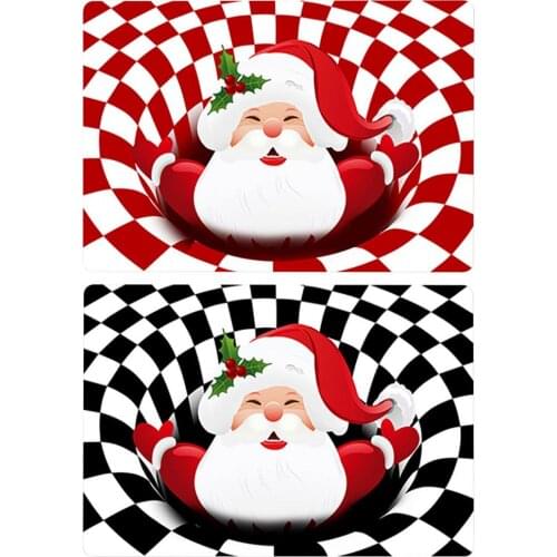 50*80/40*60cm Christmas Door Mat 3D Illusion Carpet Durable Practical Floor Carpet Decoration Floor Pad For Living Room Bedroom