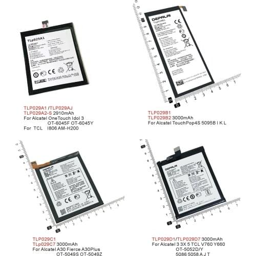Phone Replacement Battery For Alcatel Touch Pop 4S 5095 5095B 5095I 5095K 5095L onetouch TLP029B1 TLP029B2 3000mAh