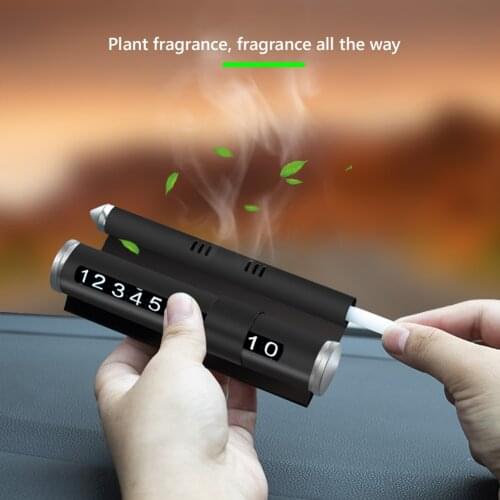Car Temporary Parking Card 4 in 1 Phone Number Plate Window Breaker Auto Perfume Outdoor Personal Car Parts Decoration