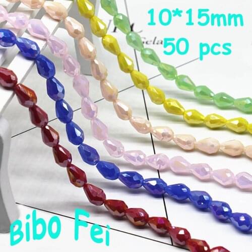 Free shipping multi color 10*15mm 50PCS Czech crystal beads,Tear Drop Crystal ,Pendant Beads, bracelet necklace Jewelry Making