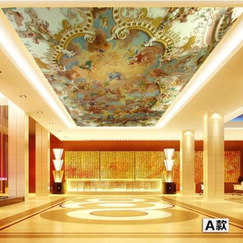 3D Large Custom Wallpapers Mural Ceiling Zenith High Quality European Painting Hotel Bar KTV Clubs Ceiling Floor Wall paper