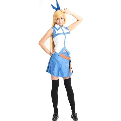 Brdwn Fairy Tail womens Lucy Heartphilia Cosplay Costume School Uniforms Sailor Suits (top+skirt+Accessories)