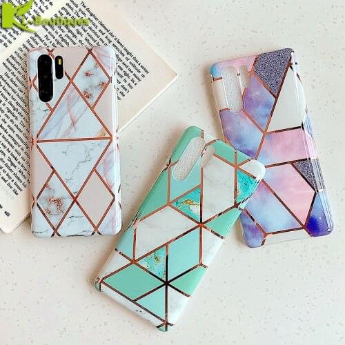Plating Marble Case For etui Huawei P40 Lite Case Soft Silicone Cover Huawei P30 Lite P20 P40 Pro P 40 lite Phone Cases Fundas