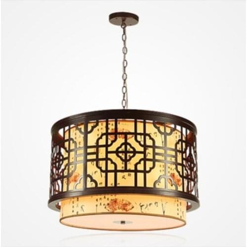 Chinese style Wooden lamps living room lights bedroom lamp sheepskin lamp classical dining room pendant light ZS68
