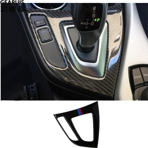 For F20 F21 Carbon Fiber Gear Shift Panel Cover Trim Console Decoration Strip Stickers for BMW 1 Series 116i 118i Car Styling