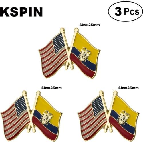 U.S.A.& Ecuador Frendship Lapel Pin Brooches Pins Flag badge Brooch Badges