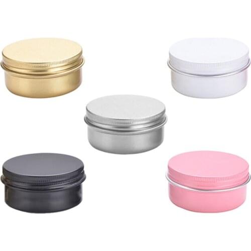 Glossy/Matte Black Round Aluminum Tin,1oz/2oz/3oz/4oz/5oz Metal Cosmetic Aluminum Jar for Hair Wax and Pomade