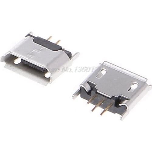 10 Pcs Micro USB Type B Female Socket 180 Degree 5-Pin SMD SMT Soldering Jack Oct23 Wholesale&DropShip