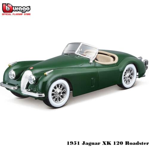 Bburago 1:24 1951 Jaguar XK 120 Roadster alloy racing car Alloy Luxury Vehicle Diecast Pull Back Cars Model Toy Collection Gift