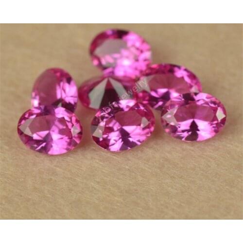 Hot Sale 5A 3x5~13x18mm 2# Light Pink Rubi Corundum Stone Loose Oval Shape Brilliant Cut Red Corundum Gems For Jewelry