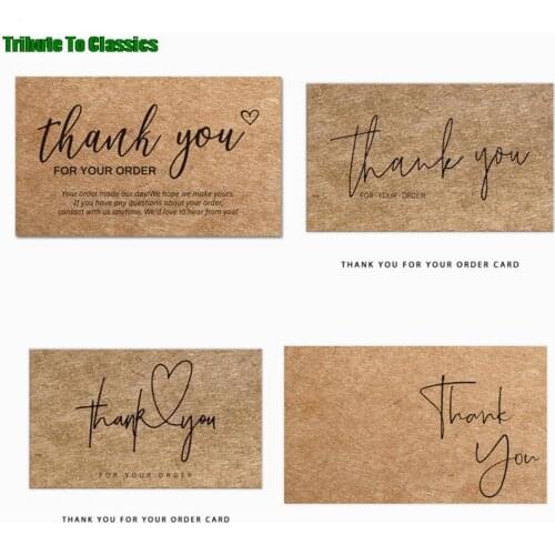 30pcs/bag 30 Natural Kraft Paper Cards Thank You For Your Order Card For Small Shop Gift Decoration Card For Small Business