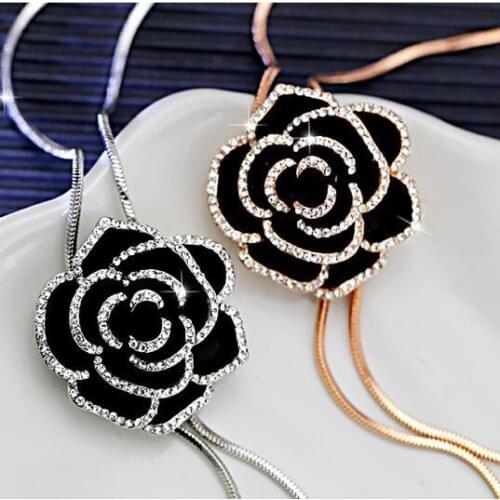 Korean flower long sweater chain necklace female retro clothing accessories for women