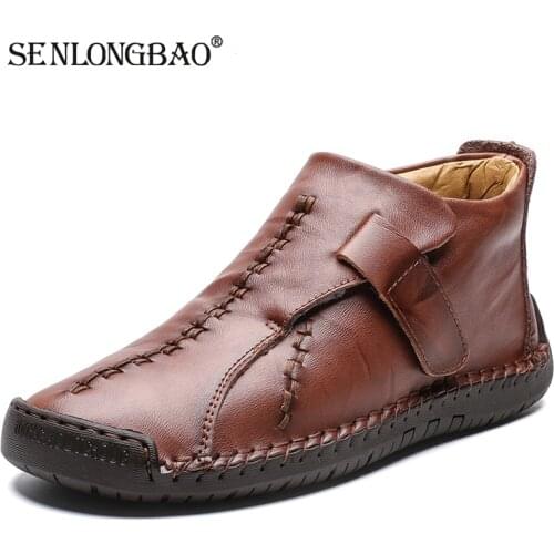 Brand New Winter Men Snow Boots High Quality Leather Men Ankle Boots Men Warm Plush Boots Autumn Fashion Mens Shoes size 38-48