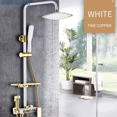 Salle De Bain Douche Rainfall Bathroom Black Shower Set System Luxury Square Panel Bronze Bath Tap Bidet Sprayer Hand Shower K06