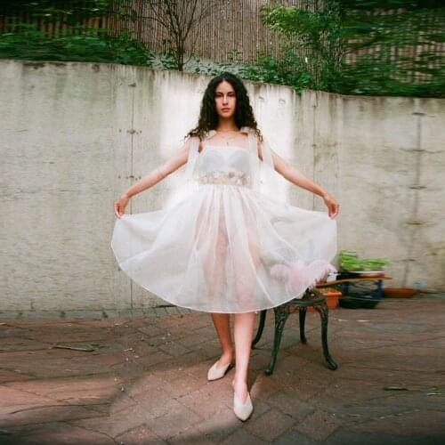 Simple Sexy White Thru Women Dress Tulle Square Halter Straps A-Line Knee Length Dresses For Black Girls Custom Made Plus