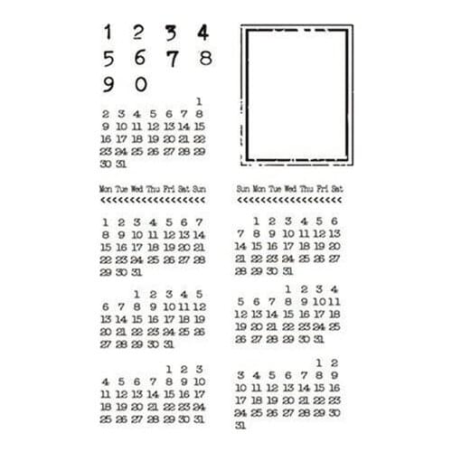 Calendar Clear Stamp for Scrapbooking Transparent Silicone Rubber DIY Photo Album Decor A331