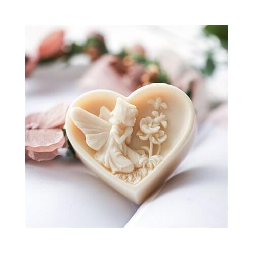 PRZY Fairy Wishing with Bee Handmade Silicone Mold Flower Silicone Soap DIY Handmade Mold Soap Making Moulds Resin Clay Molds
