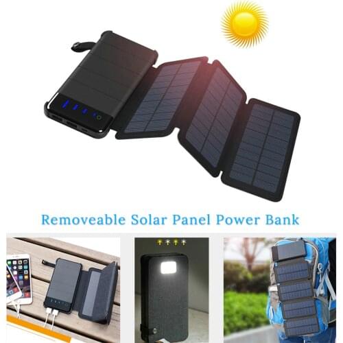 Folding Foldable Solar Panel Charger 5V Power Bank 20000mah Sunpower Solar Battery USB Output for Smartphone Outdoors