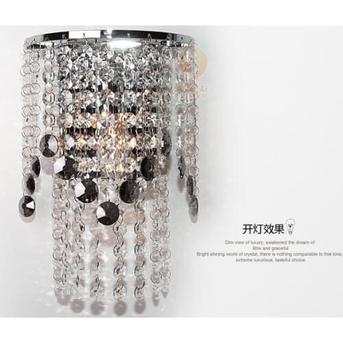 Modern High Quality K9 Clear/Gray Crystal Sunflower Wall Lamp Bedroom Luxury Decorative Lighting For Hall Hotel Bedside Bedroom