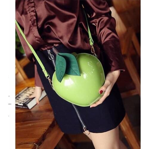 2021 New Hot Cute Cartoon Bags Apple Shape Shoulder Bag for Girls Mini Crossbody Bags Personality Purse Fashion Messenger Bag