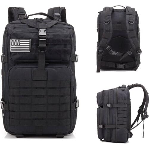 45L Large Capacity 3P Molle Tactical Backpack Travel Backpack Men Climbing Camping Backpack Rucksack Hiking Accessories