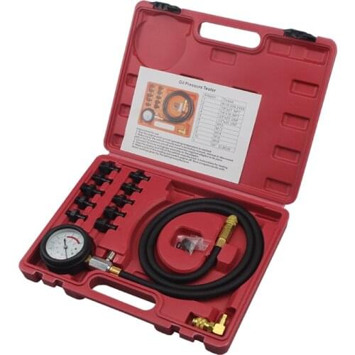 12 piece Engine Oil Pressure Test Kit Tester Car Garage Tool Low Oil Warning Devices