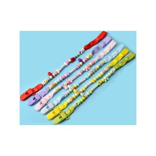 Baby Pacifier Clips Newborns Beads Anti-lost Chain Toys Newborn Baby Dummy Pacifiers Clips For Teether Nipples Dental Care