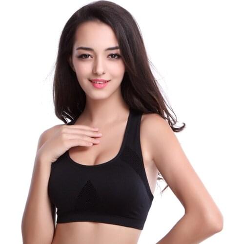 LUKITAS Women Fitness High Stretch Workout Stretch Tank Top Yoga Padded Vest Nylon Sport Bra Tops Breathable Seamless Sports Bra