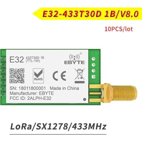 10pc/lot 433MHz SX1276 LoRa UART Wireless Transceiver E32-433T30D IoT 433 mhz 30dBm Transmitter Receiver Long Range Transmission