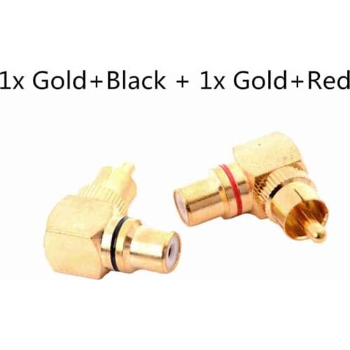 2 Pieces 90 Degree Adapters Brass RCA Right Angle Male To Female Gold Plated Connector Plug
