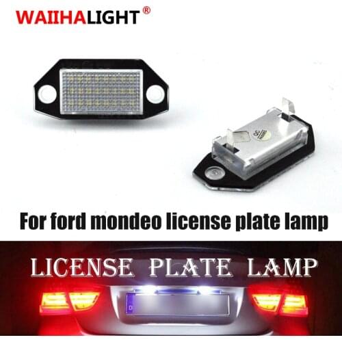 2pcs LED Car Number License Plate Light Lamp for Ford Mondeo MK3 2000 2001 2002 2003 2004 2005 2006 2007