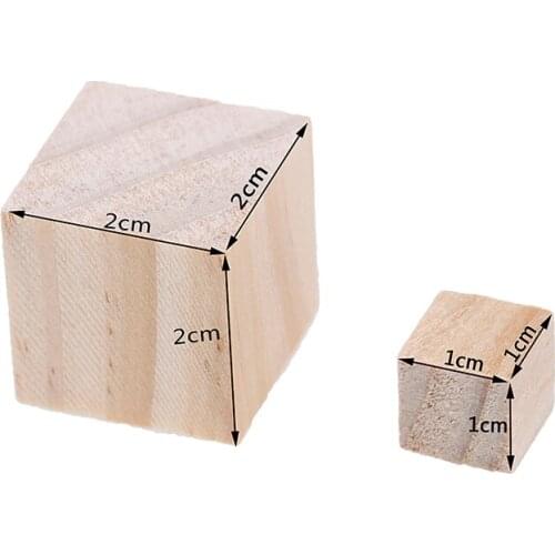 20/50PCS/Lot DIY 10mm/20mm Wooden Square Blocks High quality Mini Cubes Embellishment for Woodwork Craft