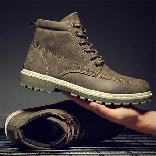 2021 autumn and winter new mens Martin boots trend high-top mens boots high-quality motorcycle mens shoes