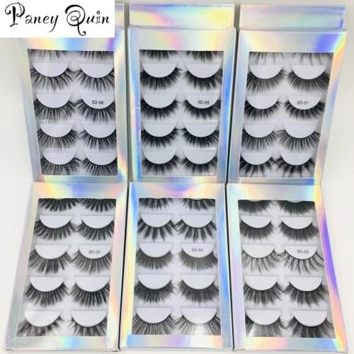 5pairs 3D mink lashes handmade false eyelashes fluffy dramatic eyelash natural eye makeup Eye imitation eye lashes Wholesale