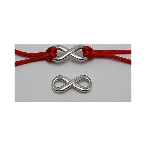 50 Silver Colour Metallic Acrylic Infinity 8 Symbol Pendants Connector Charm 30X14mm