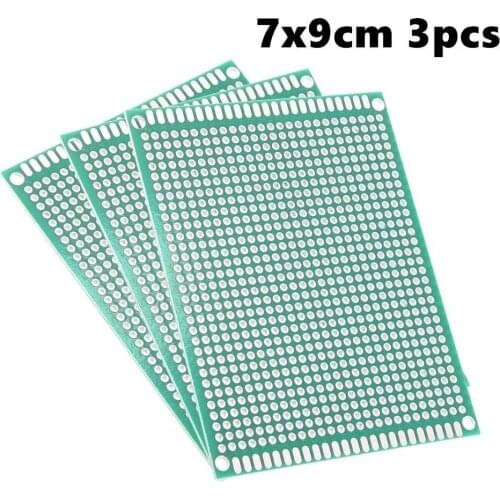 7x9cm Double Sided Universal Printed Circuit Board for DIY Soldering 3pcs