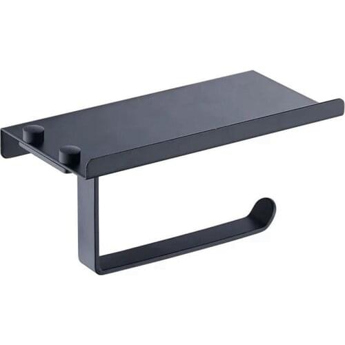 Aluminium Toilet Paper Rack Roll Paper Holder Waterproof Phone Holder Wall Mounted Punch Free Bath Soap Towel Shelf