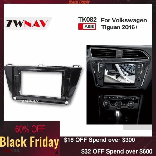 ZWNAV Car Double Din Frame radio Fascia Panel DVD Dash Interior Trim for Volkswagen Tiguan 2016 2017 2018 2019